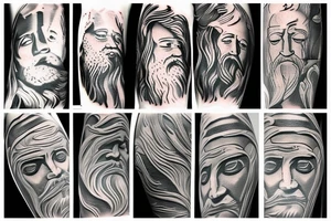 Painting of Moses sculpture tattoo idea