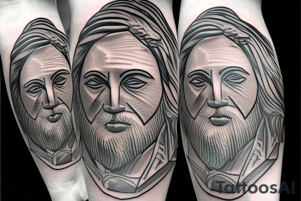 Painting of Moses sculpture tattoo idea