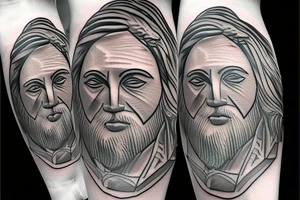 Painting of Moses sculpture tattoo idea