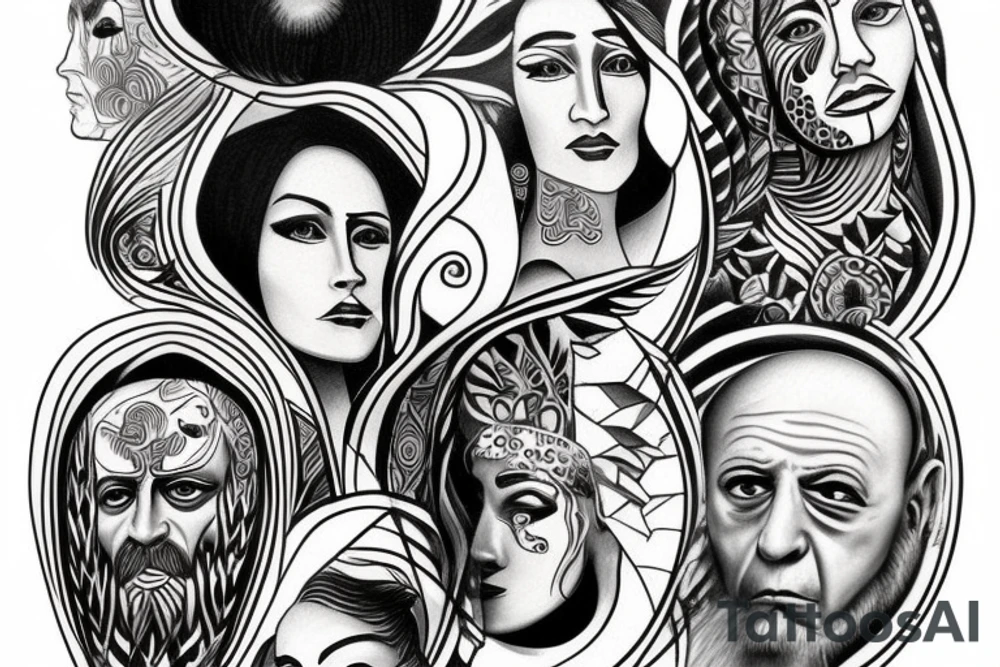 Painting of Moses classic tattoo idea