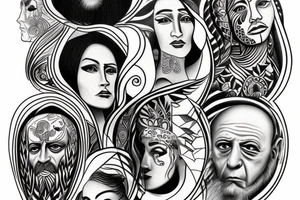 Painting of Moses classic tattoo idea