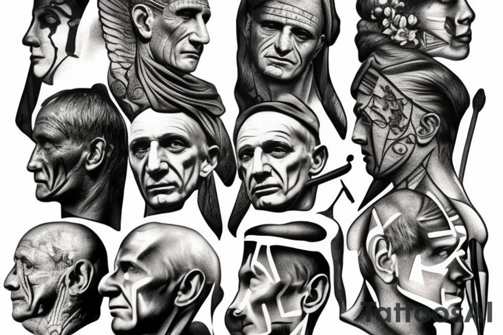 Painting of julius Caesar classic tattoo idea