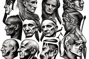 Painting of julius Caesar classic tattoo idea