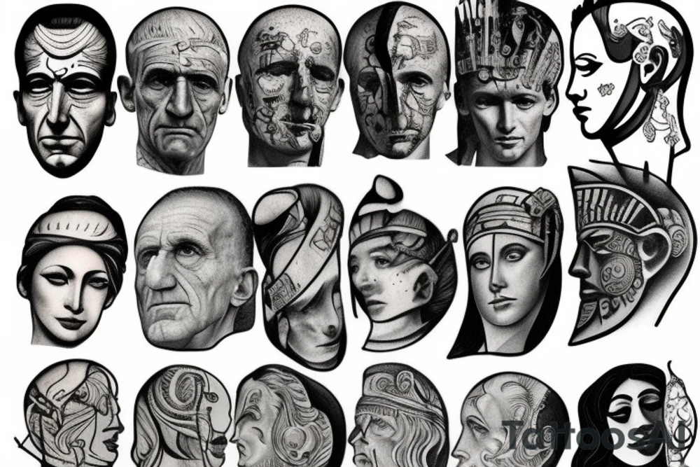 Painting of julius Caesar classic tattoo idea