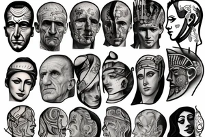Painting of julius Caesar classic tattoo idea