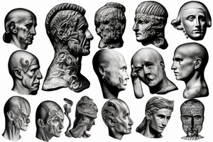 Sculpture of julius Caesar classic tattoo idea