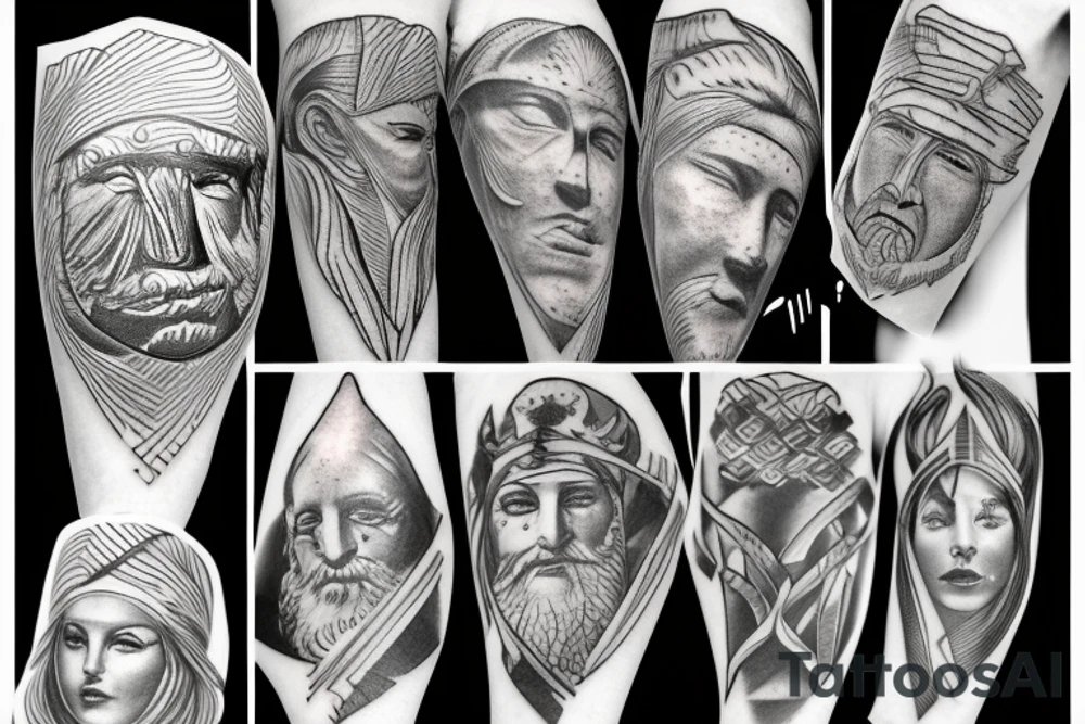 Sculpture of Moses tattoo idea