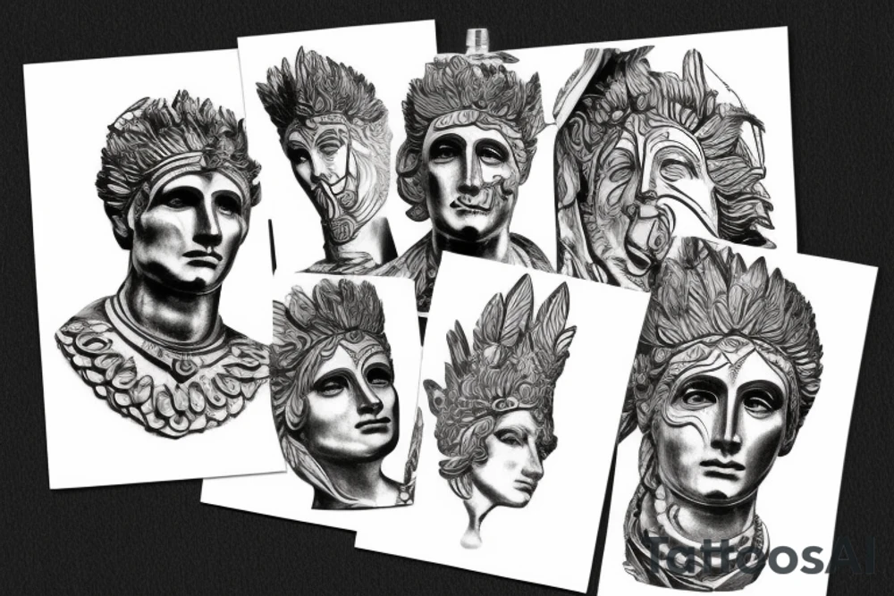 Sculpture of Caesar tattoo idea