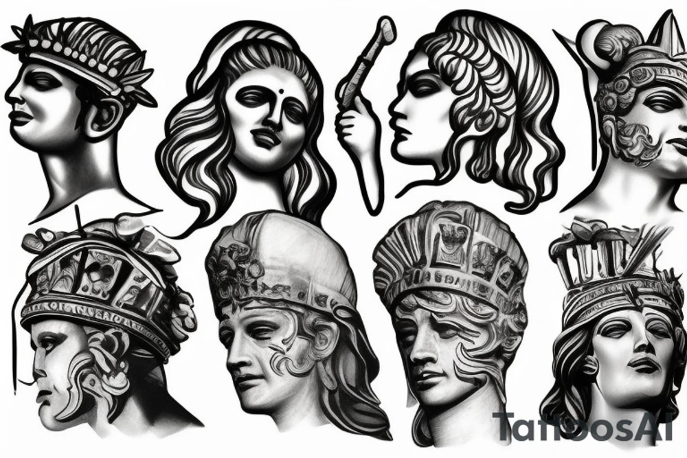 Sculpture of Caesar tattoo idea