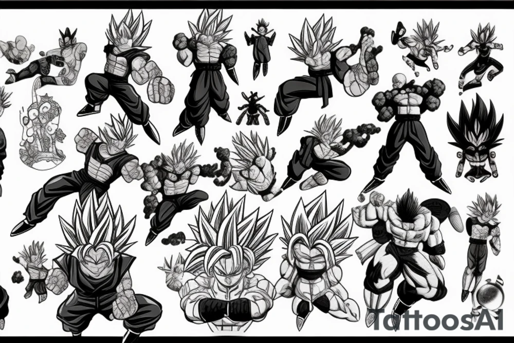 Sculpture of dragon ball z tattoo idea