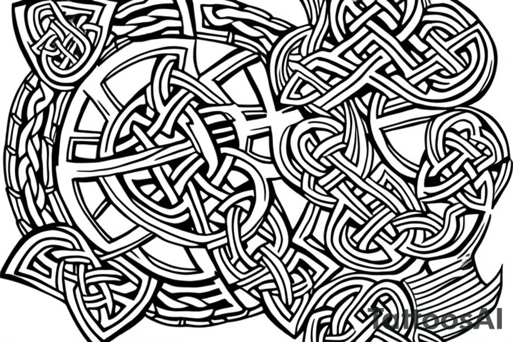 Celtic knot made of fighter jets tattoo idea