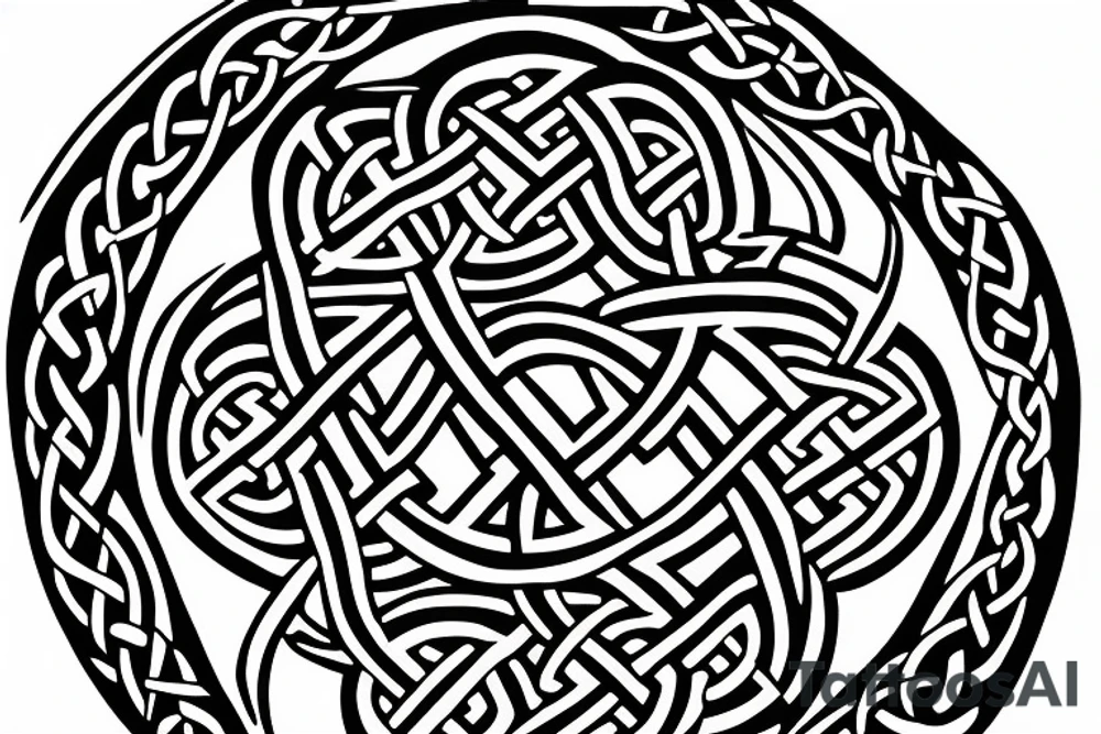 celtic knot incorporating a fighter jet tattoo idea
