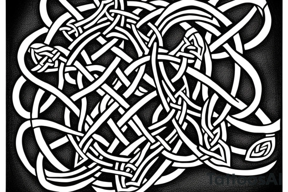 celtic knot incorporating a fighter jet tattoo idea