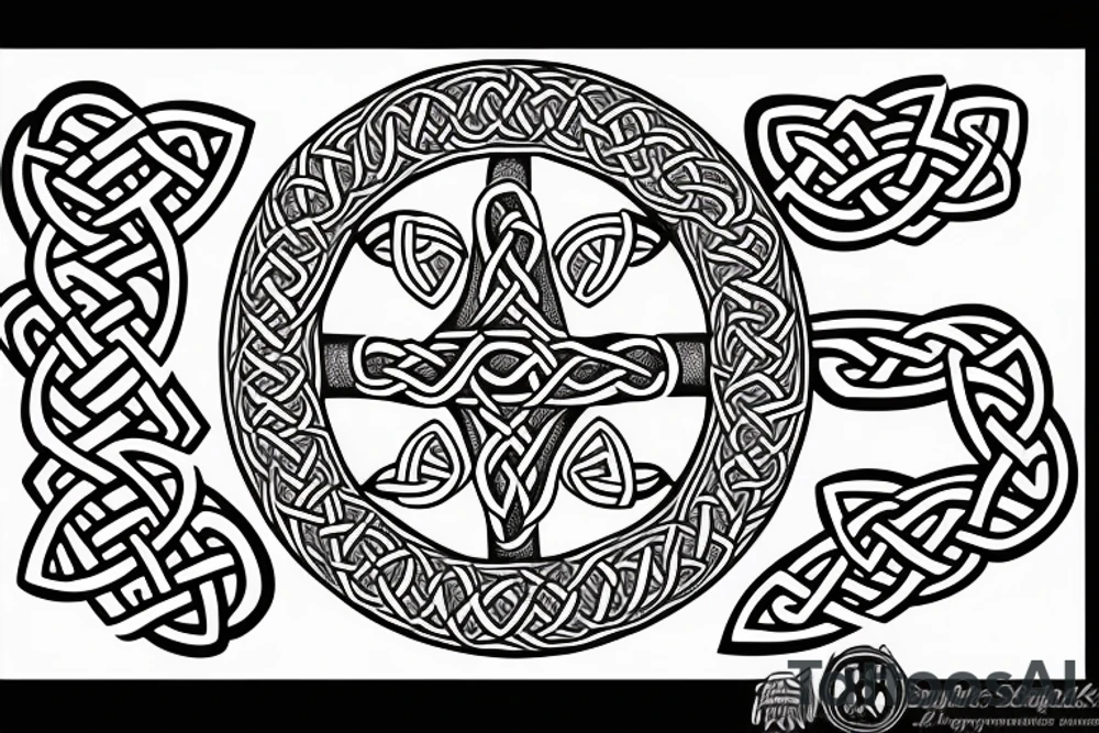 Celtic knot incorporating a fighter jet tattoo idea