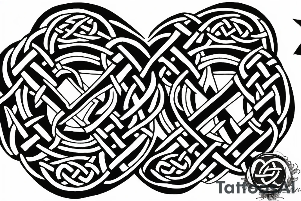 Celtic knot incorporating a fighter jet tattoo idea