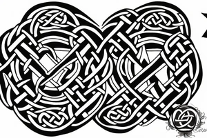 Celtic knot incorporating a fighter jet tattoo idea