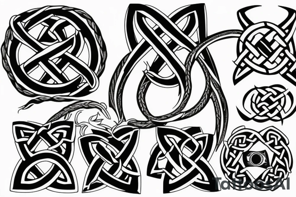 Celtic knot incorporating a fighter jet tattoo idea
