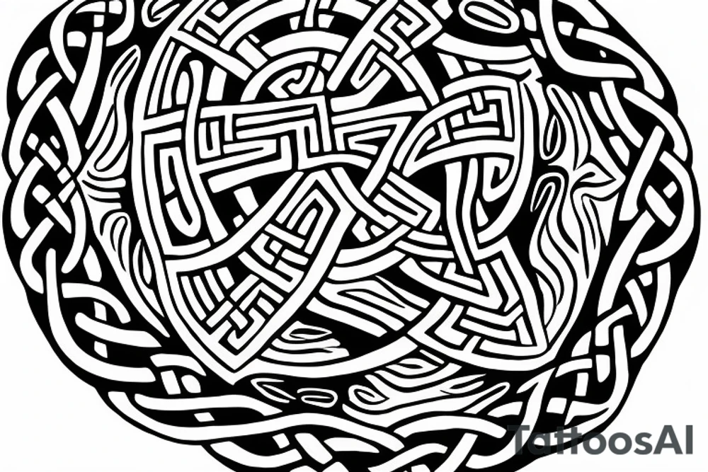 Celtic knot incorporating a fighter jet tattoo idea