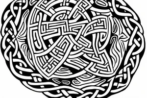 Celtic knot incorporating a fighter jet tattoo idea