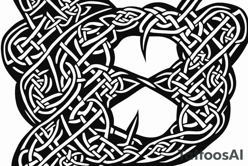Celtic knot made of a fighter jet tattoo idea