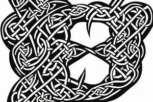 Celtic knot made of a fighter jet tattoo idea