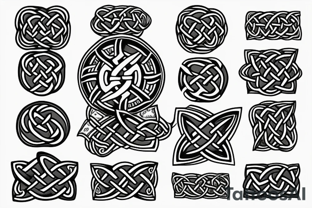 Celtic knot made of a fighter jet tattoo idea