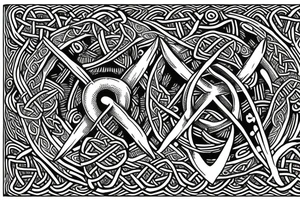 fighter jet made of celtic knots tattoo idea