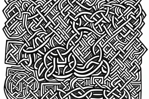 fighter jet made of celtic knots tattoo idea