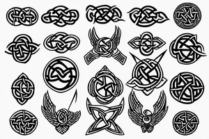 fighter jet made of celtic knots tattoo idea