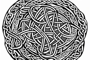 fighter jet made of celtic knots tattoo idea