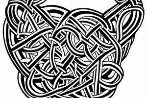 fighter jet made of celtic knots tattoo idea