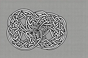 fighter jet made of celtic knots in the shape of the letter X tattoo idea