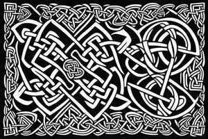 fighter jet made of celtic knots in the shape of the letter X tattoo idea