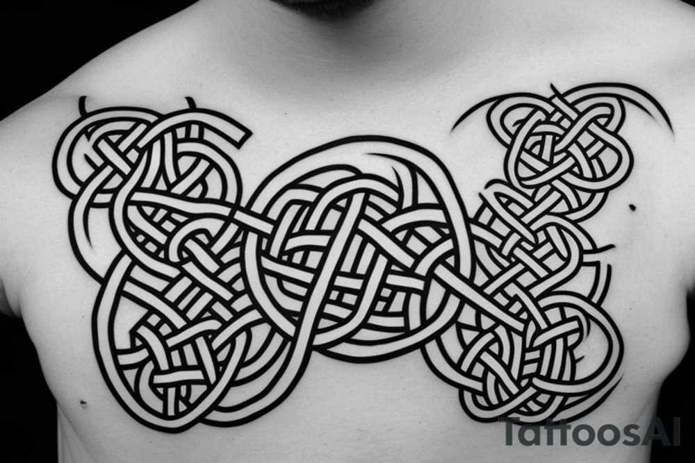 airplane celtic knots letter X tattoo idea