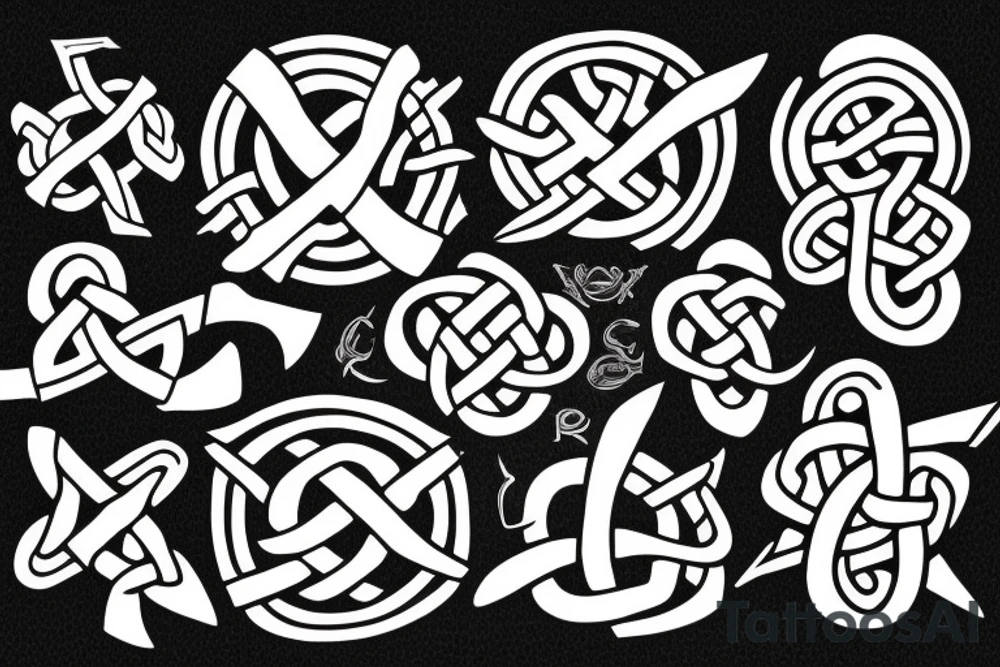 airplane celtic knots letter X tattoo idea