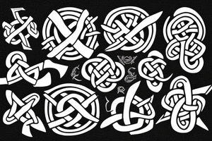 airplane celtic knots letter X tattoo idea