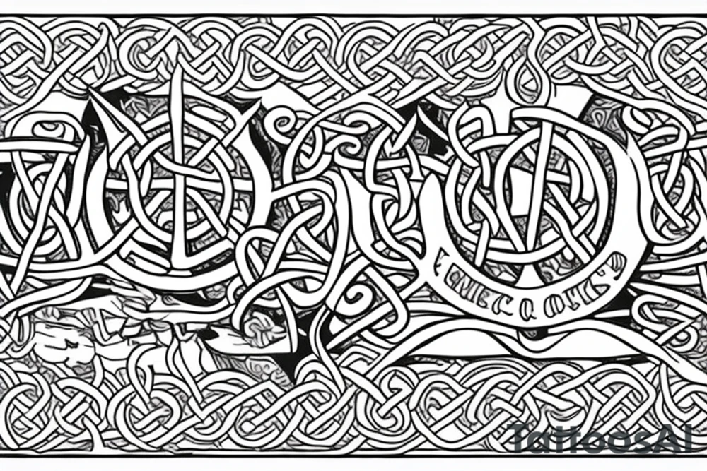 airplane celtic knots letter X tattoo idea