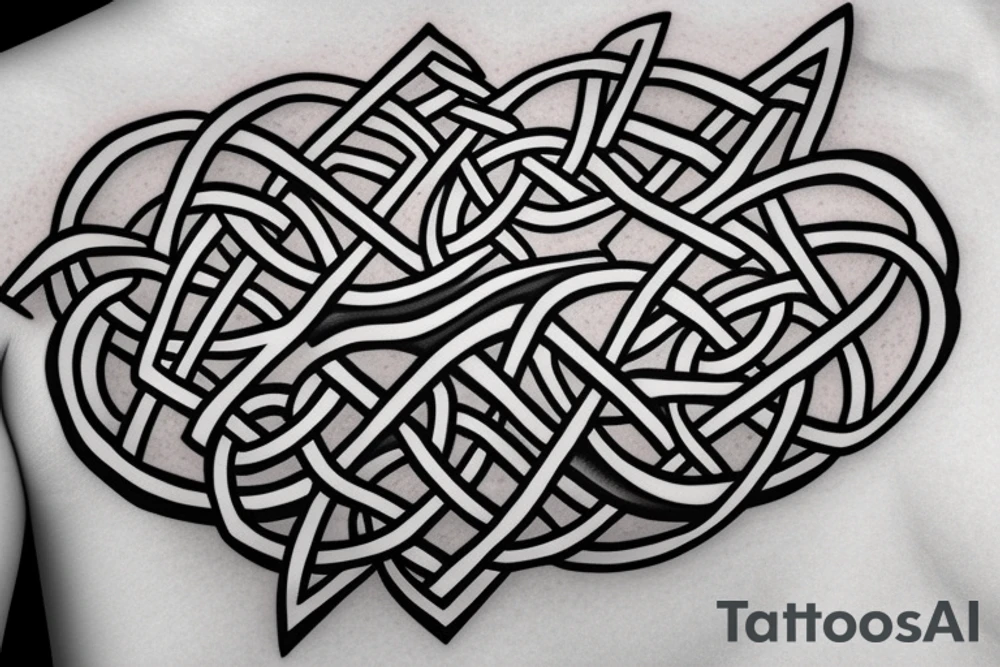 airplane celtic knots letter X tattoo idea