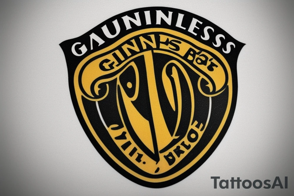 Guinness logo with bomber airplane instead of harp logo tattoo idea