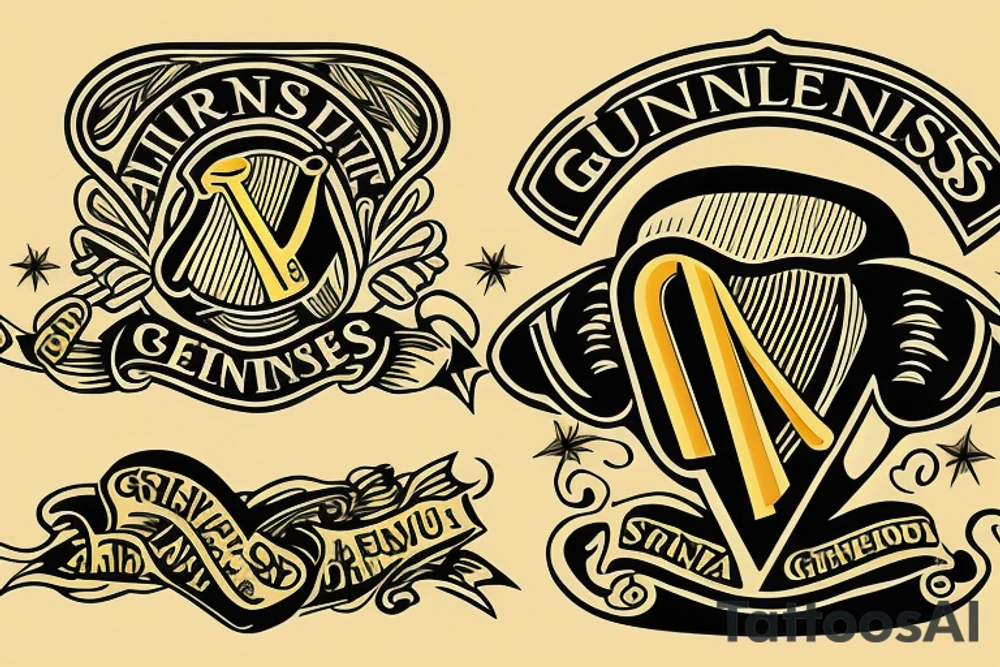 Guinness logo with bomber airplane instead of harp logo tattoo idea