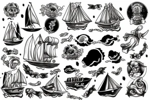 Ship in a storm tattoo idea