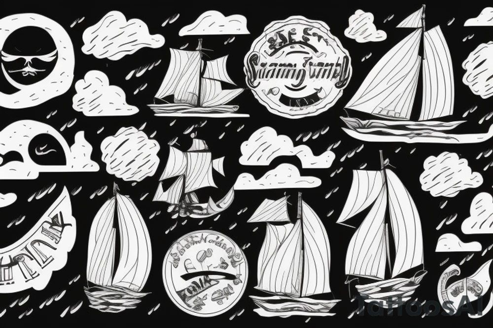 Ship in a storm tattoo idea