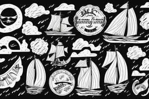 Ship in a storm tattoo idea