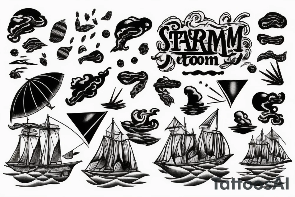 Ship in a storm tattoo idea