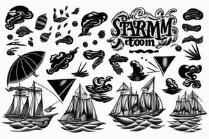 Ship in a storm tattoo idea
