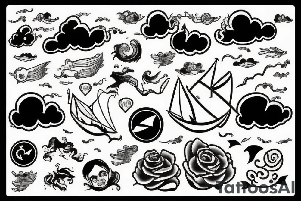 Stormy ship tattoo idea