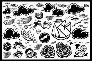 Stormy ship tattoo idea