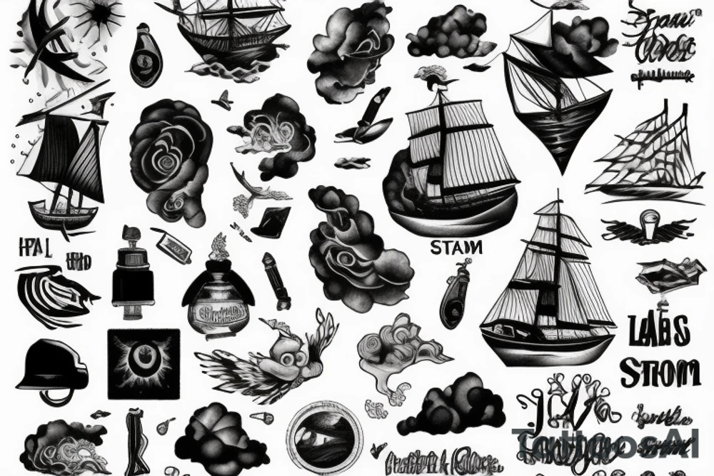 Ship in a storm tattoo idea