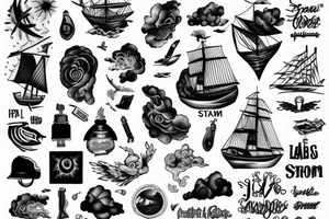 Ship in a storm tattoo idea
