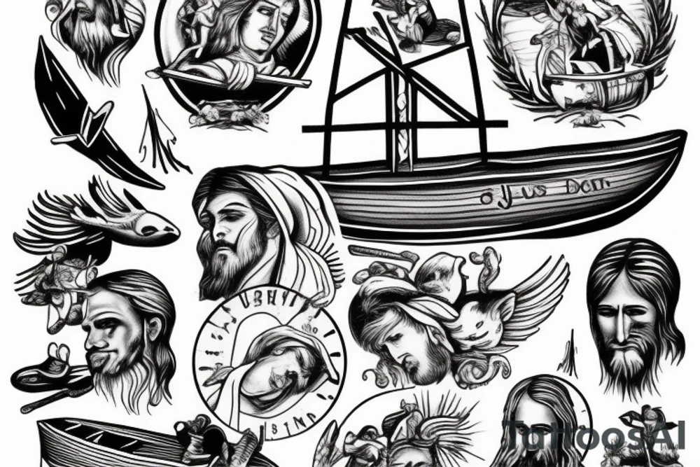 Jesus in the boat storm tattoo idea